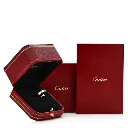 Cartier 18K White Gold Diamond 4mm LOVE Wedding Band Ring 49 4.75 5 of 5