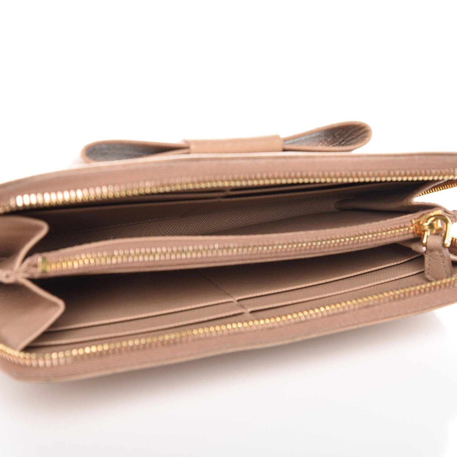 Prada Saffiano Fiocco Bow Zip Around Wallet Cammeo 5 of 10