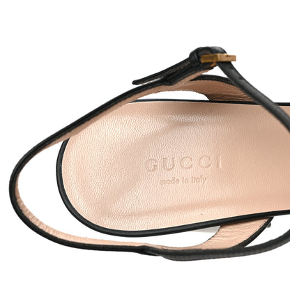 Gucci Lifford Calfskin GG Marmont Ankle Wrap 75mm Sandals 39 Black 7 of 8