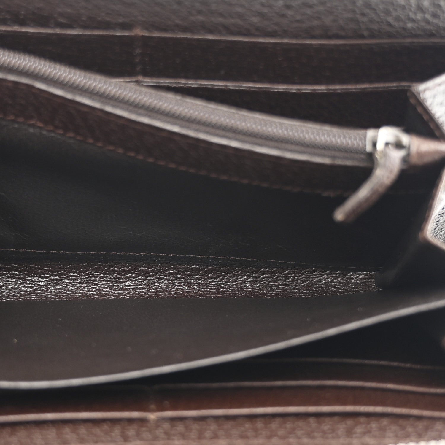 Gucci Monogram Metal Bar Zip Around Wallet Dark Brown 6 of 9