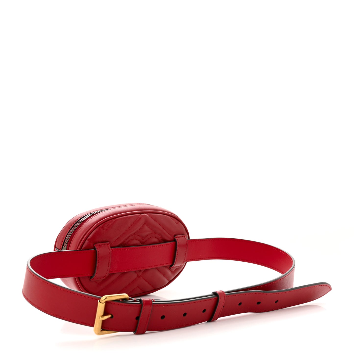 Calfskin Matelasse GG Marmont Belt Bag 95 38 Hibiscus Red