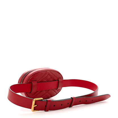 Gucci Calfskin Matelasse GG Marmont Belt Bag 95 38 Hibiscus Red 3 of 13