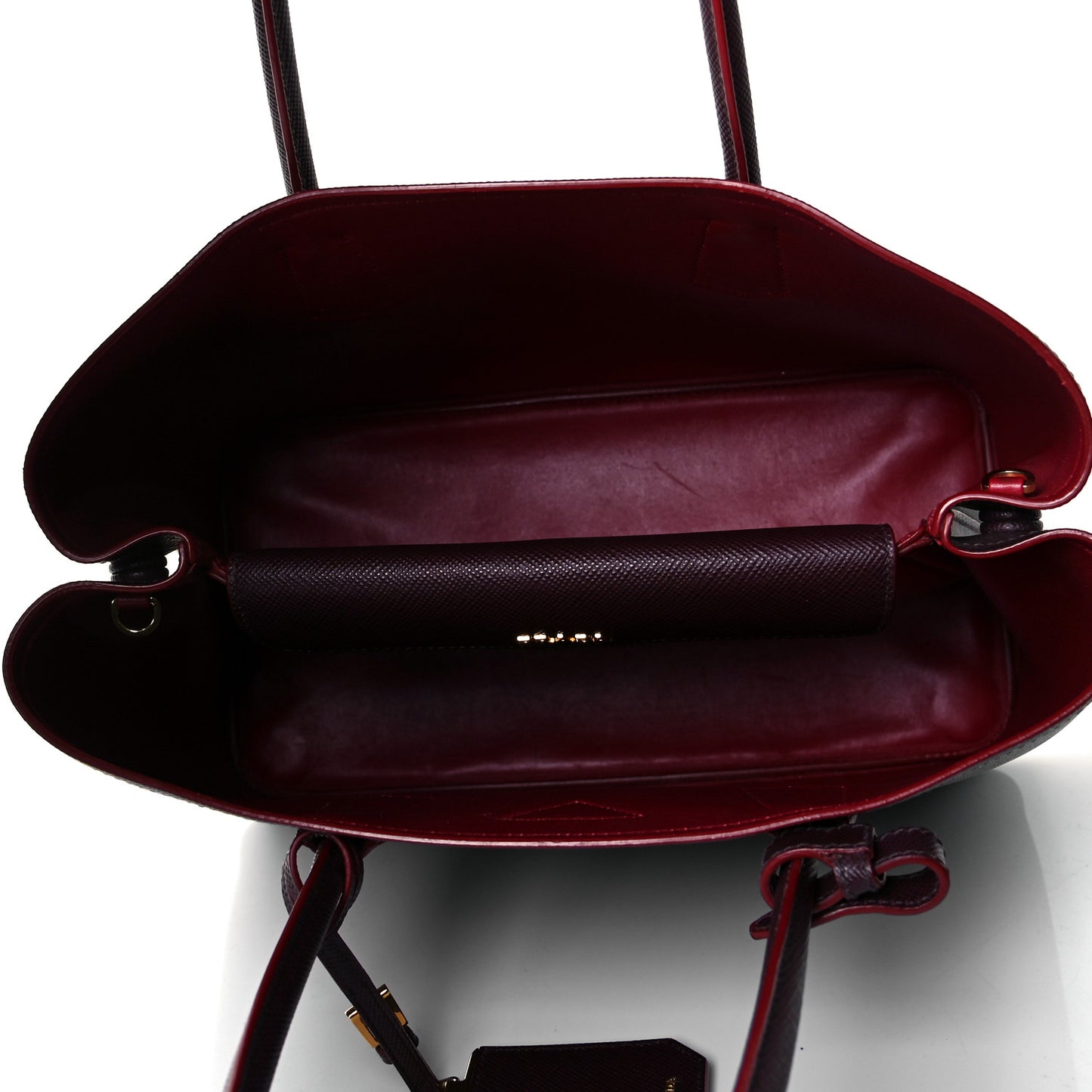 Saffiano Cuir Large Double Bag Granato Scarlatto