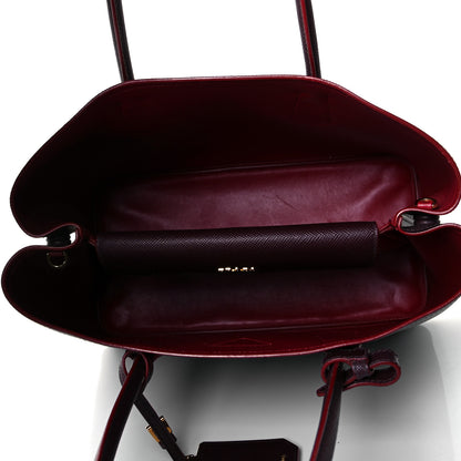 Prada Saffiano Cuir Large Double Bag Granato Scarlatto 8 of 9