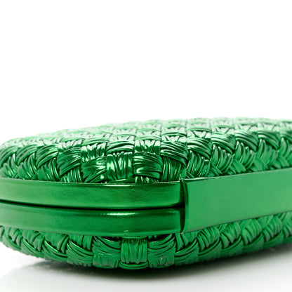 Bottega Veneta Metallic Intrecciato Minaudiere Knot Clutch Green 8 of 9