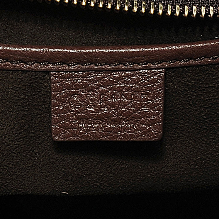 Drummed Leather Nano Luggage Chocolate