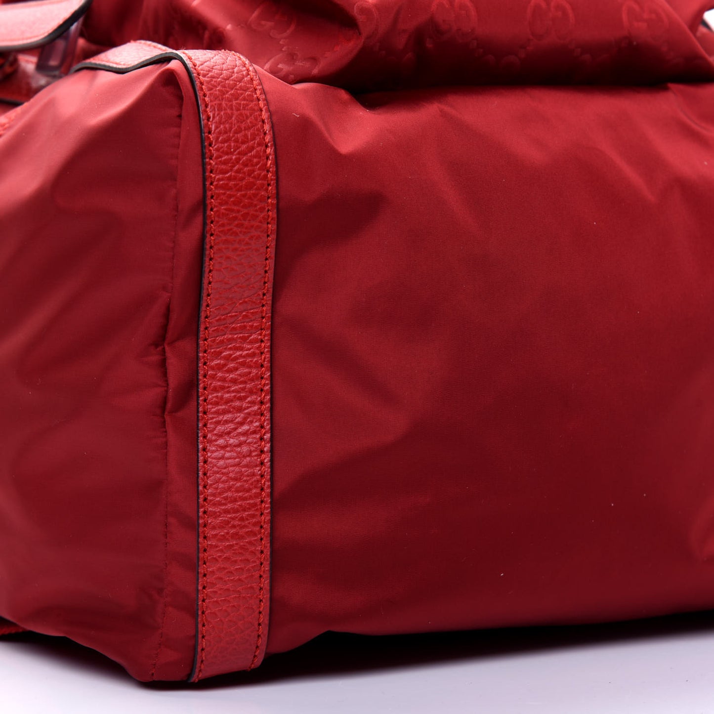 Nylon Monogram Dollar Calfskin Medium Light Double Buckle Backpack Vibrant Red