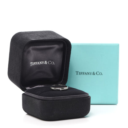 Tiffany Platinum Diamond Logo Band Ring 50 5.25 5 of 5