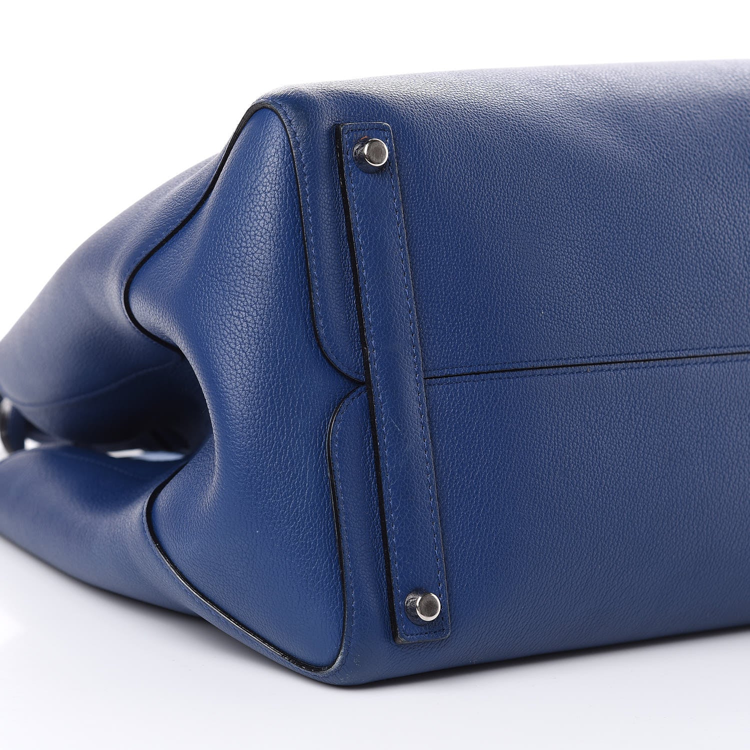 Christian Dior Supple Grained Calfskin Large Open Bar Tote Blue 8 of 16
