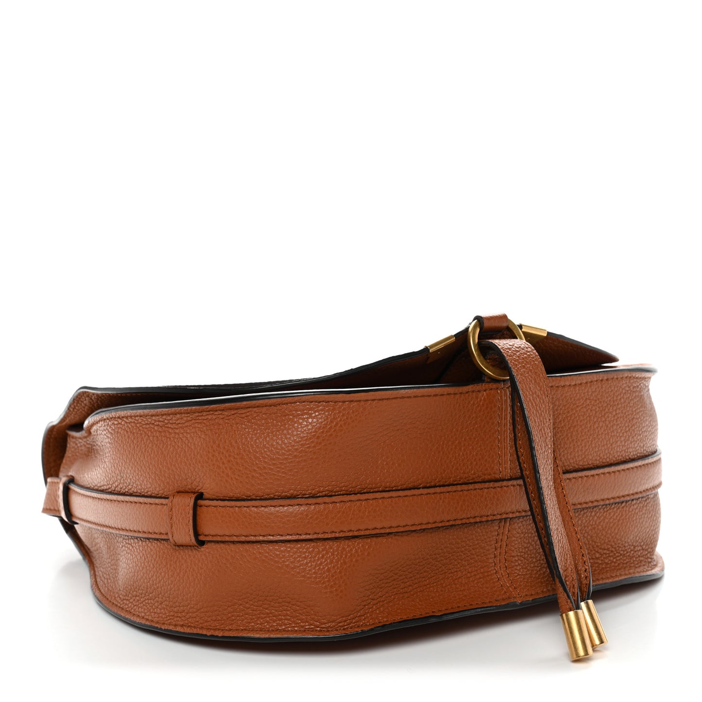Calfskin Medium Marcie Round Crossbody Bag Tan