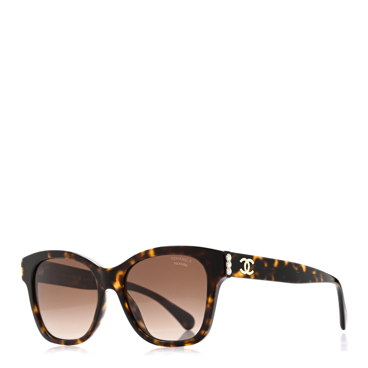 Chanel Acetate Polarized Pearl CC Square Sunglasses 5482-H-A Dark Tortoise 1 of 7