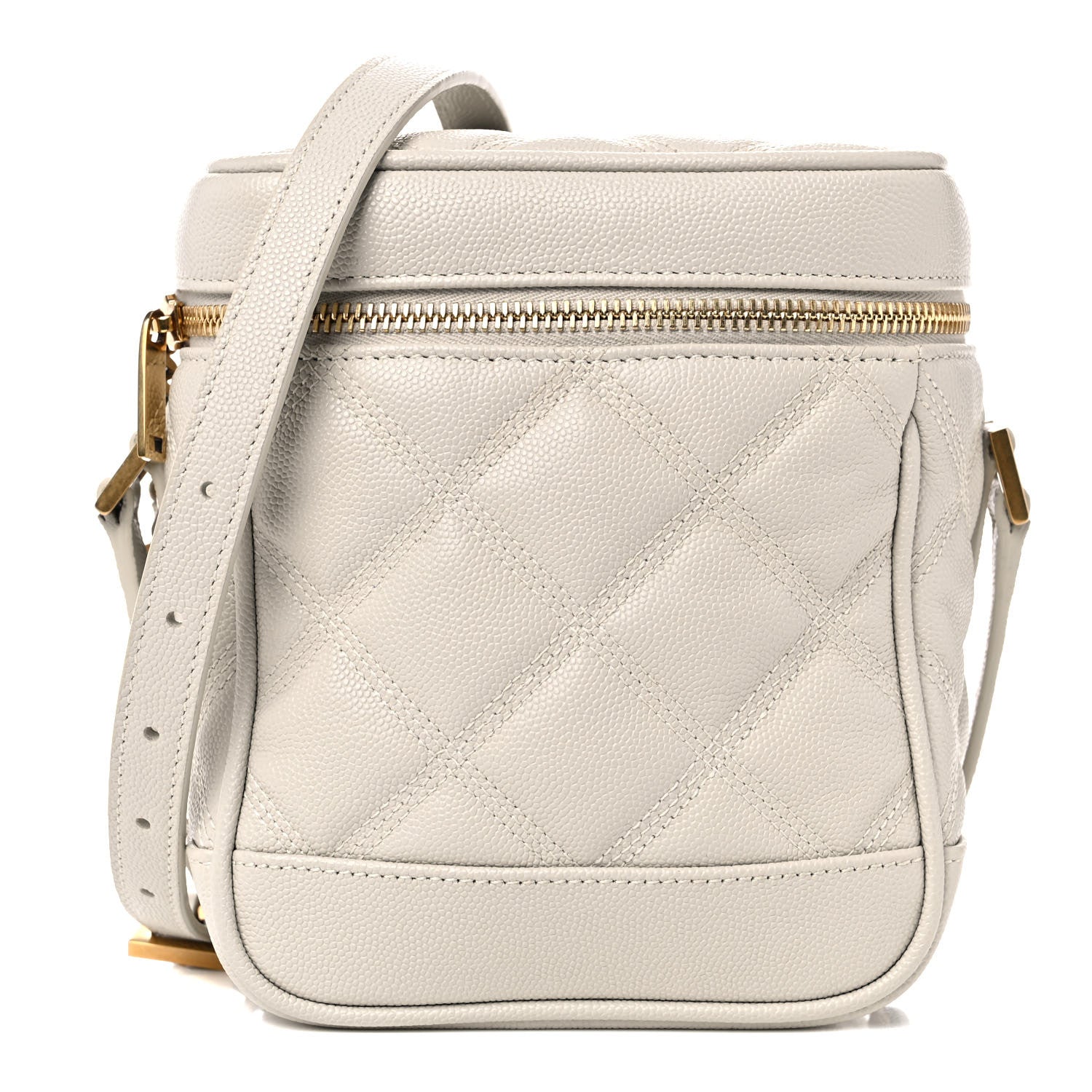 Saint Laurent Grain de Poudre Quilted 80's Vanity Bag Crema Soft 1 of 9