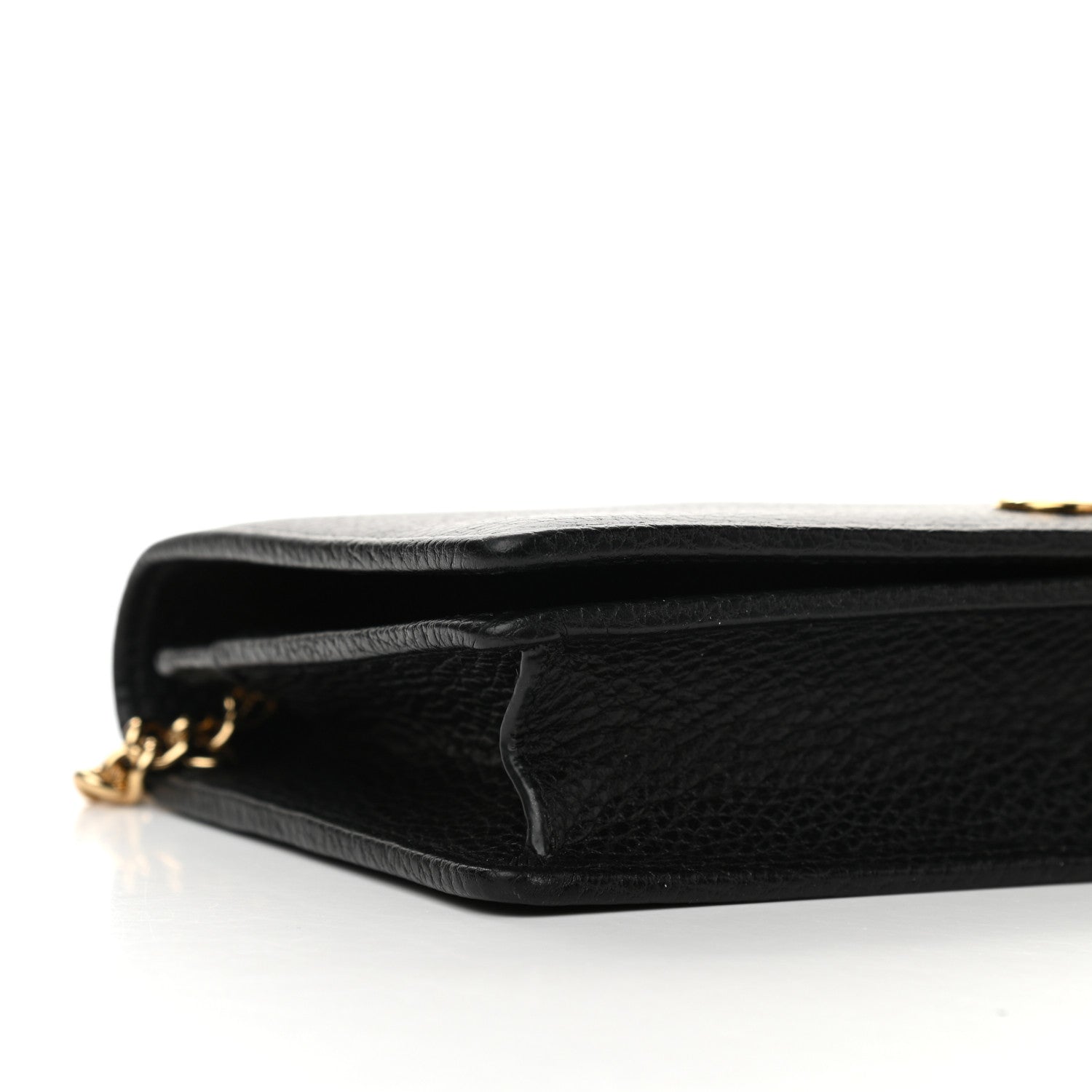 Gucci Calfskin Mini GG Marmont Chain Wallet Black 9 of 12