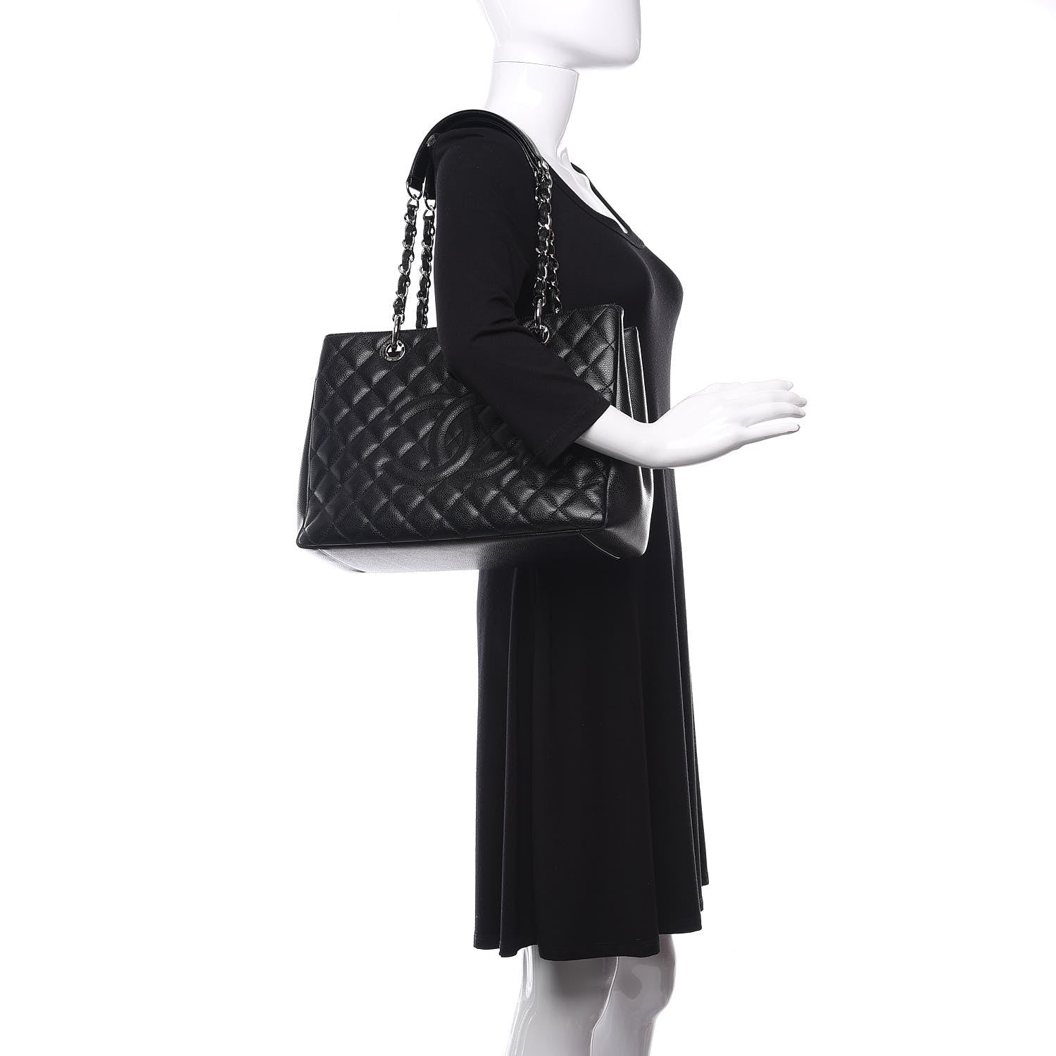 Chanel Caviar Quilted Grand Shopping Tote GST Black 2 of 13