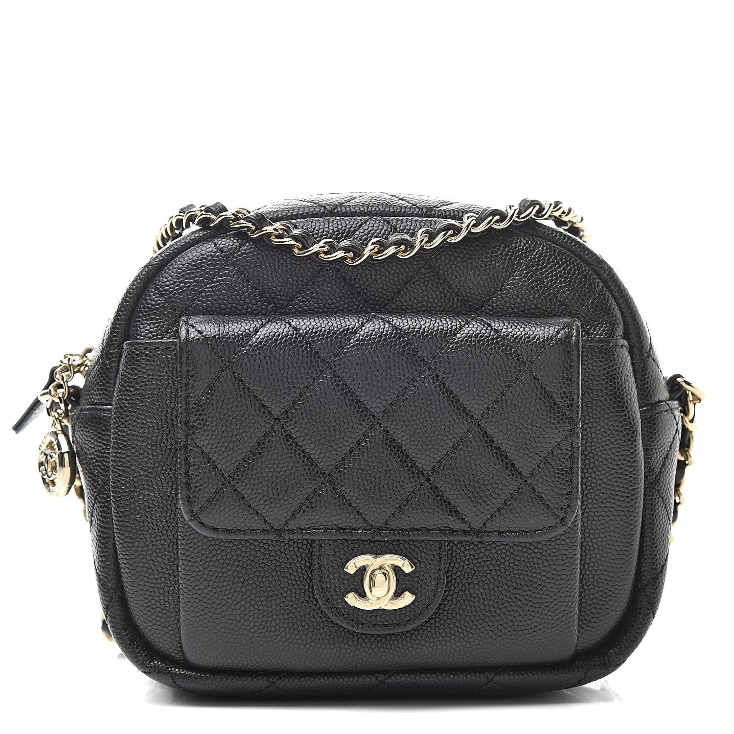 Chanel Caviar Quilted CC Day Camera Case Black 1 of 10