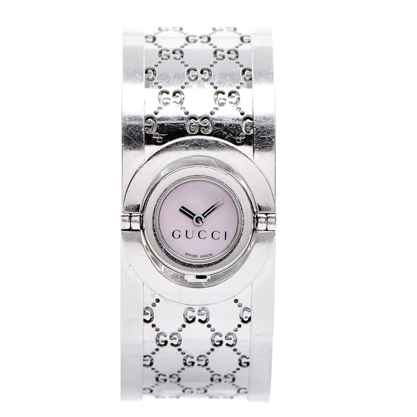 Stainless Steel Pink Mother of Pearl 23mm Twirl Quartz Watch