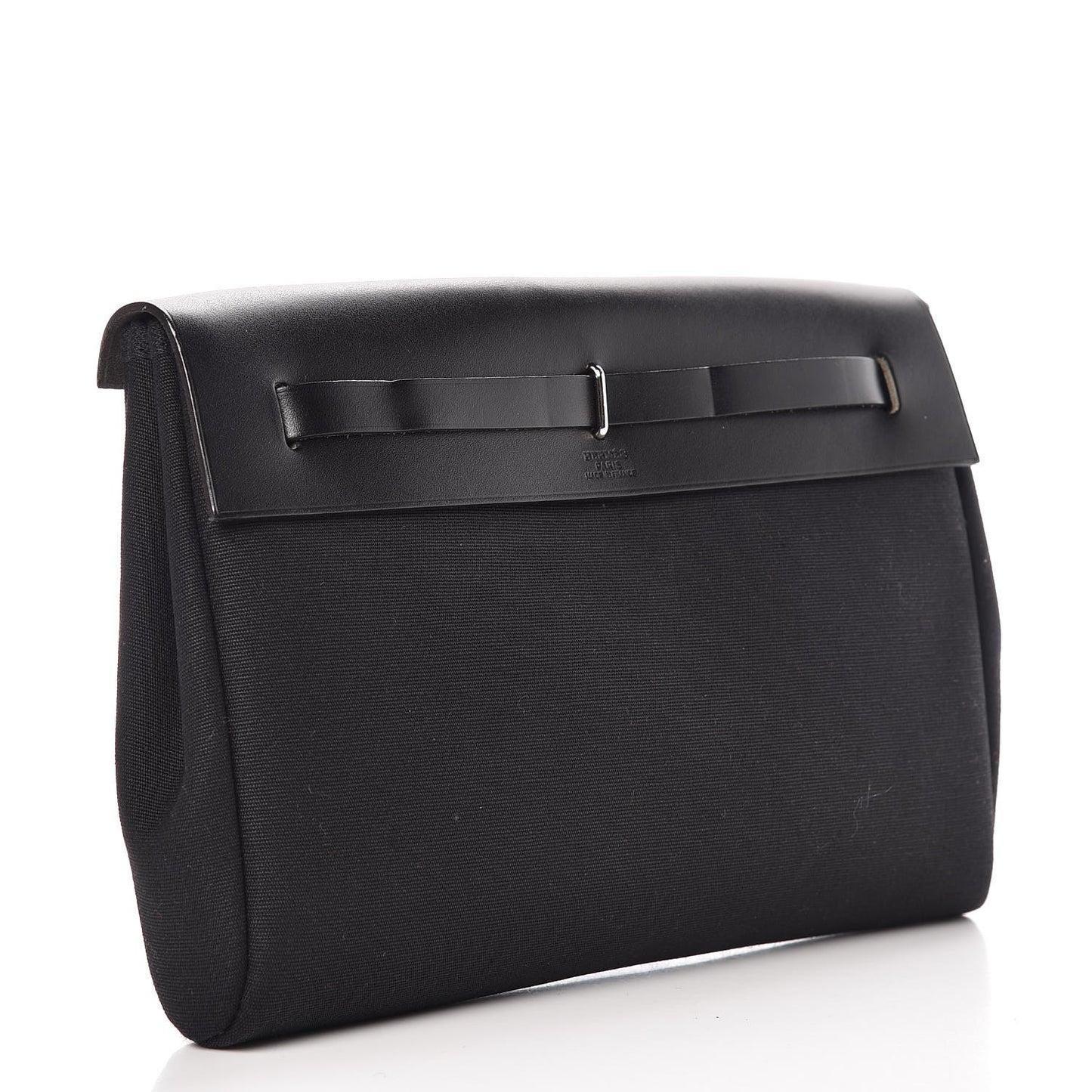 Toile Vache Calfskin Herbag Clutch Black