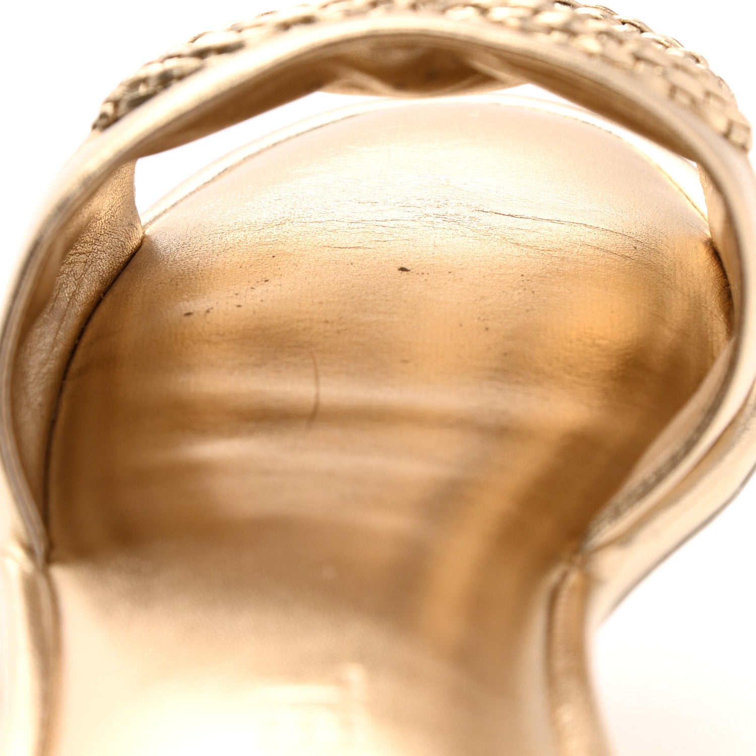 Chanel Metallic Lambskin CC Braided Mules 39.5 Gold 11 of 12