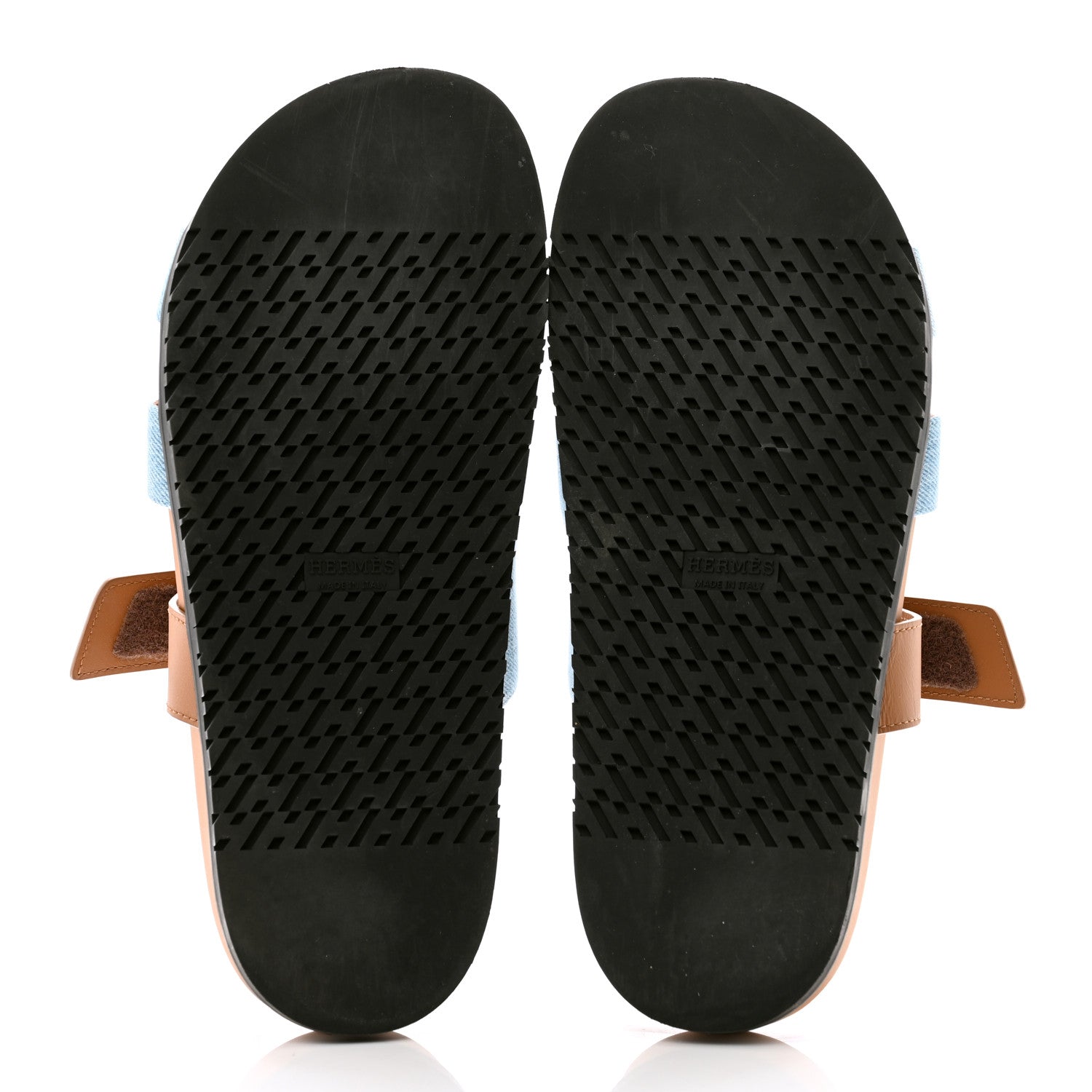 Hermes Denim Calfskin Womens Chypre Sandals 41 Bleu Clair Naturel 5 of 8