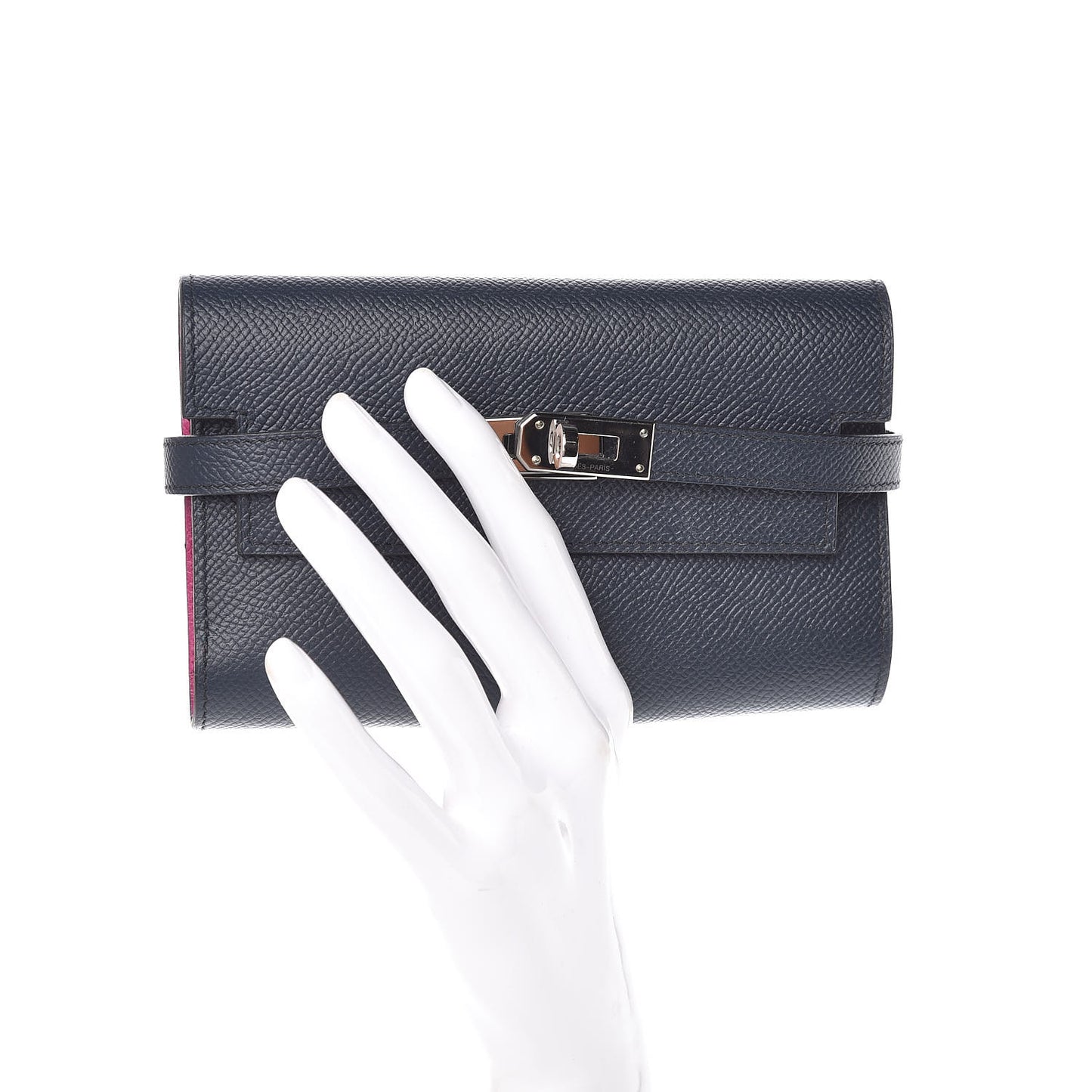 Epsom Medium Kelly Wallet Bleu Indigo Rose Pourpre