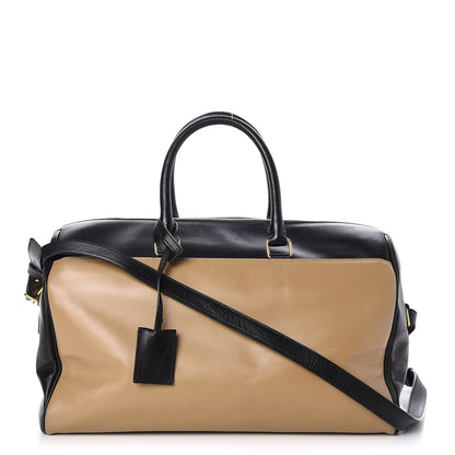 Saint Laurent Smooth Calfskin Bi-Color Duffle 12 Beige Black 1 of 7