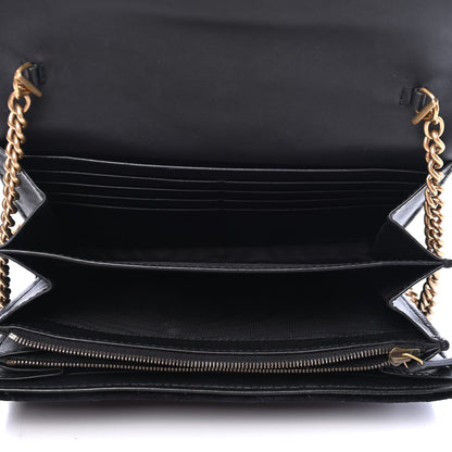 Gucci Velvet Matelasse GG Marmont Chain Wallet Black 4 of 5