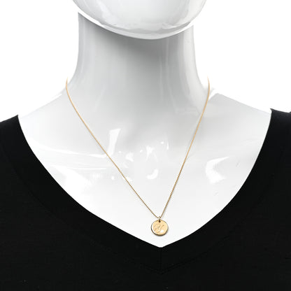 Tiffany 18K Yellow Gold Notes Letter Y Disc Charm Pendant Necklace 2 of 5