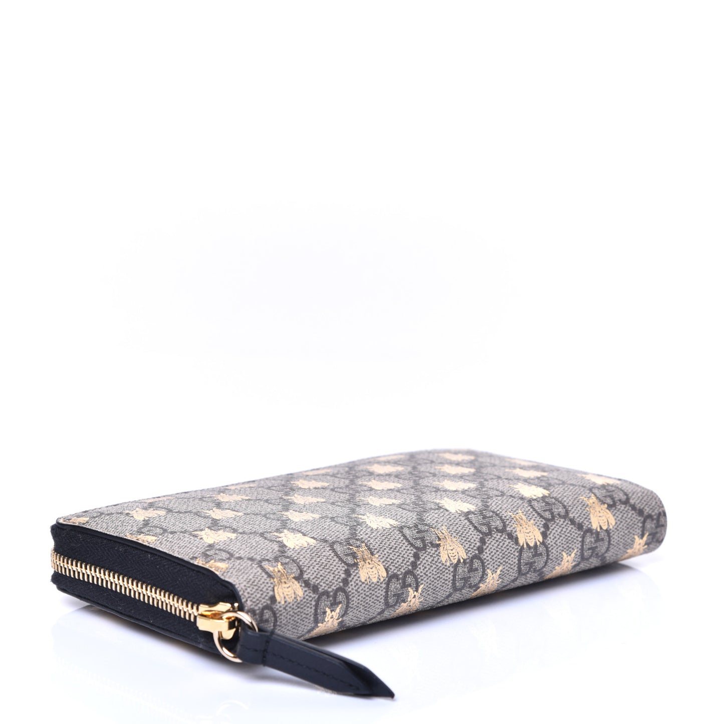 GG Supreme Monogram Bees Zip Around Wallet