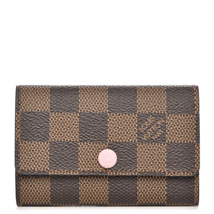 Louis Vuitton Damier Ebene Multicles 6 Key Holder Rose Ballerine 1 of 9