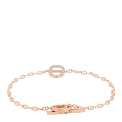 Hermes 18K Rose Gold Diamond Chaine d'Ancre Contour Bracelet ST 2 of 3
