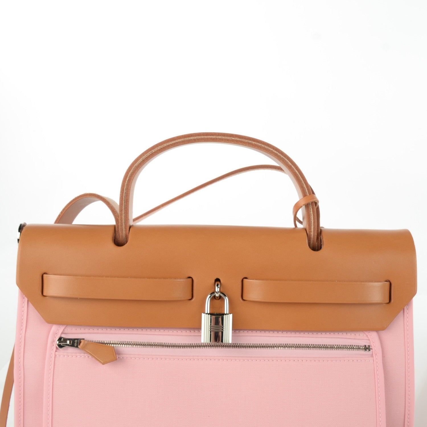 Hermes Vache Hunter Toile Herbag Zip 31 PM Rose Sakura 11 of 19