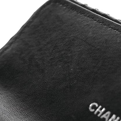Chanel Lambskin Chevron Quilted Studded Small Flap Wallet Black 14 of 16