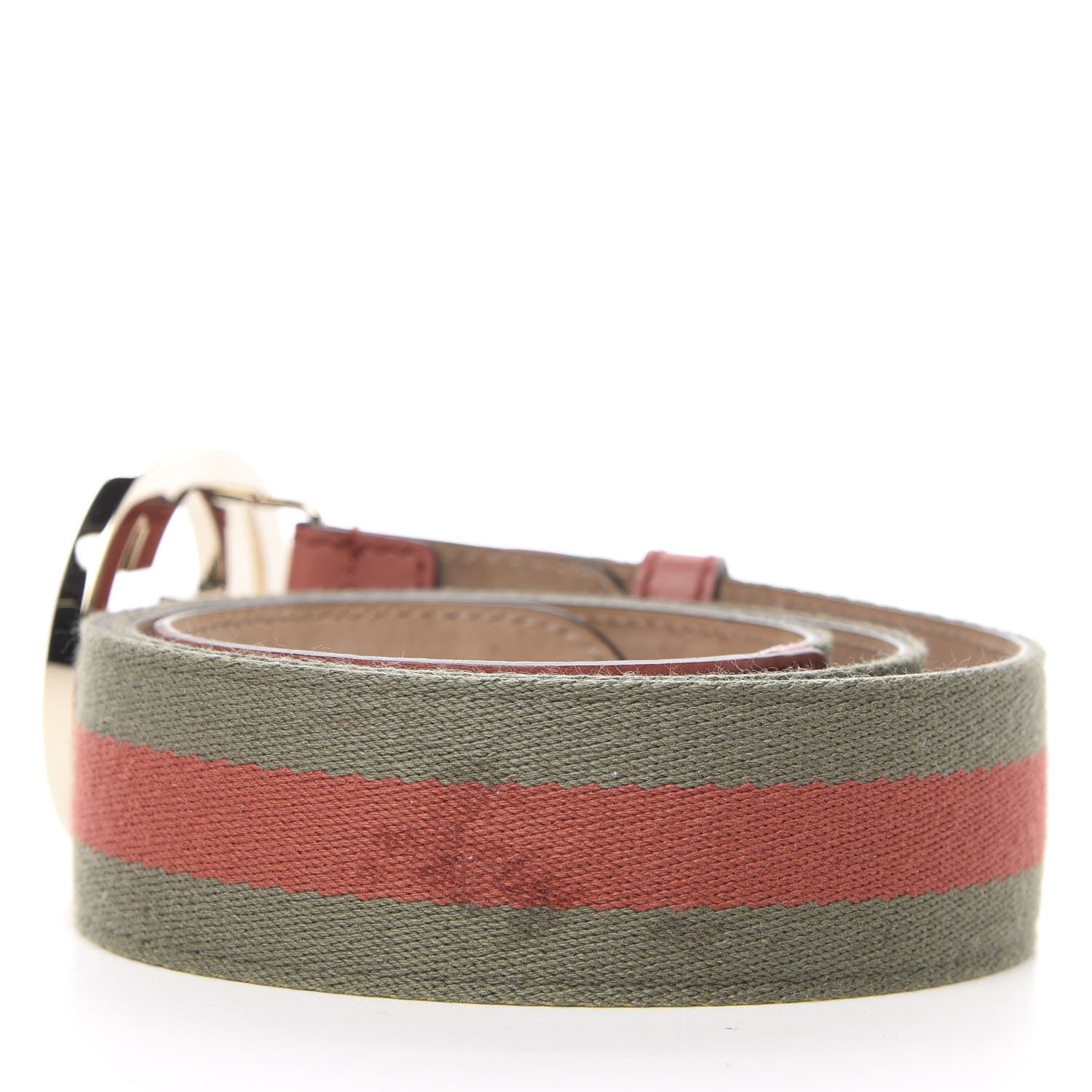 Gucci Calfskin Web Interlocking G Belt 95 38 Green Red 2 of 6