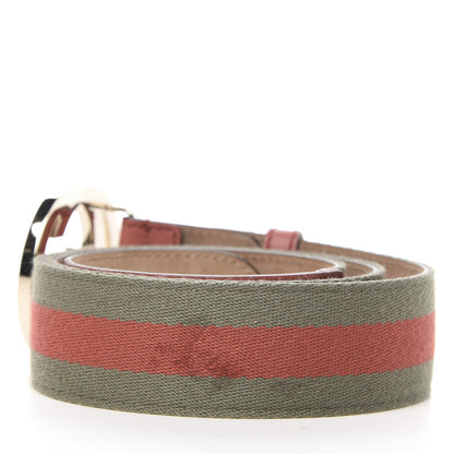 Gucci Calfskin Web Interlocking G Belt 95 38 Green Red 2 of 6