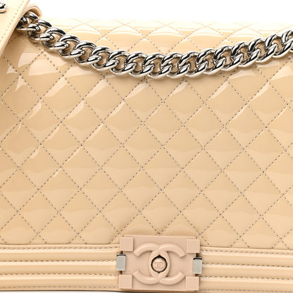 Chanel Patent Calfskin New Medium Boy Flap Plexiglass Beige 8 of 10