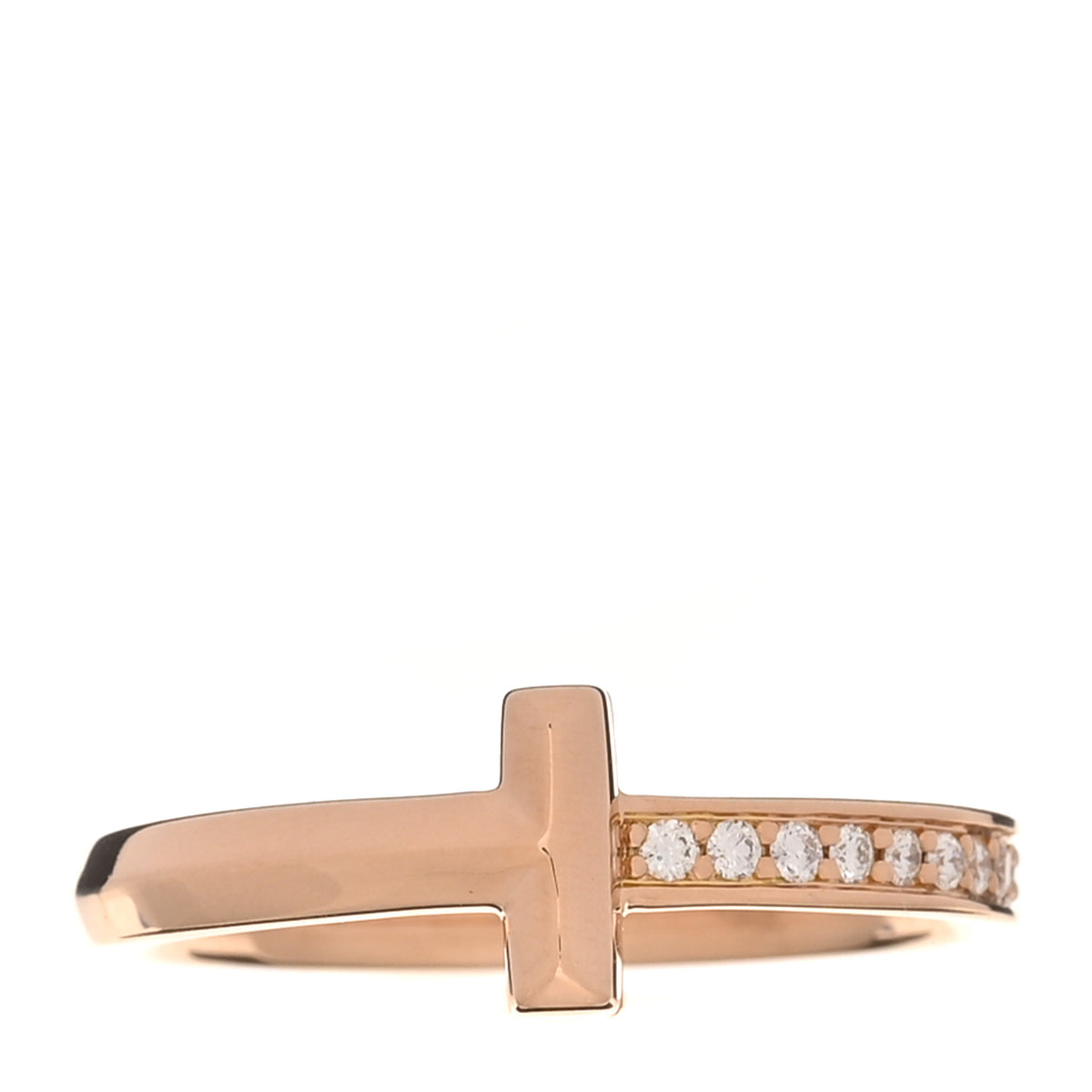 18K Rose Gold Diamond 2.5mm T T1 Ring 54 7