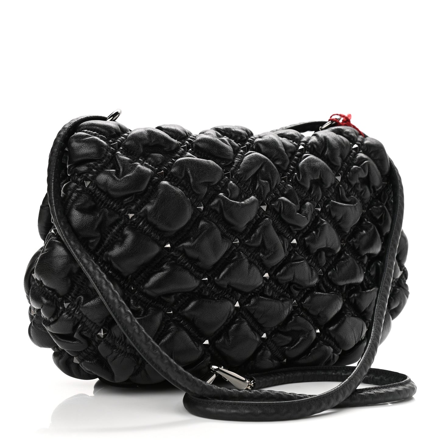 Nappa Medium Spikeme Shoulder Bag Black