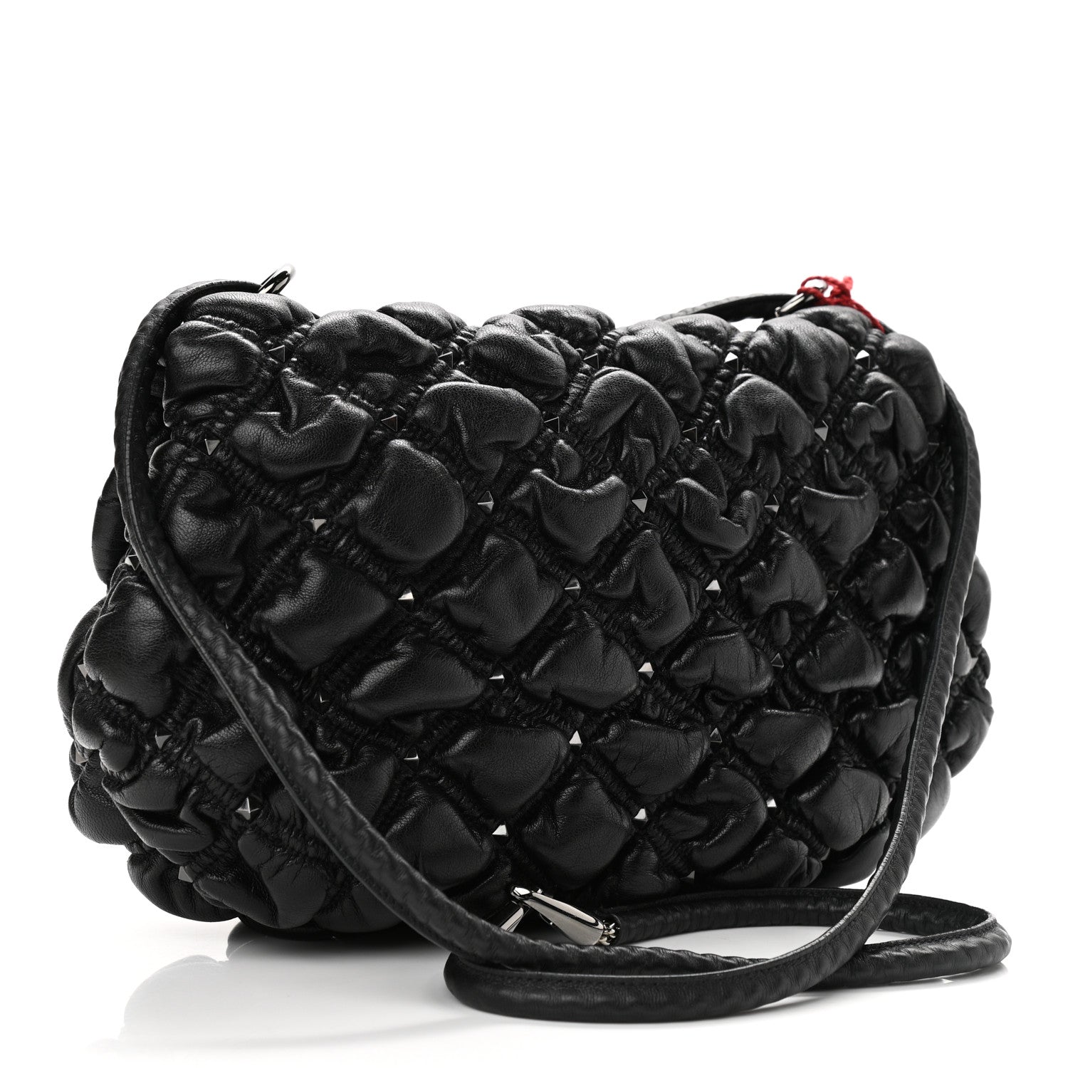 Valentino Garavani Nappa Medium Spikeme Shoulder Bag Black 2 of 9