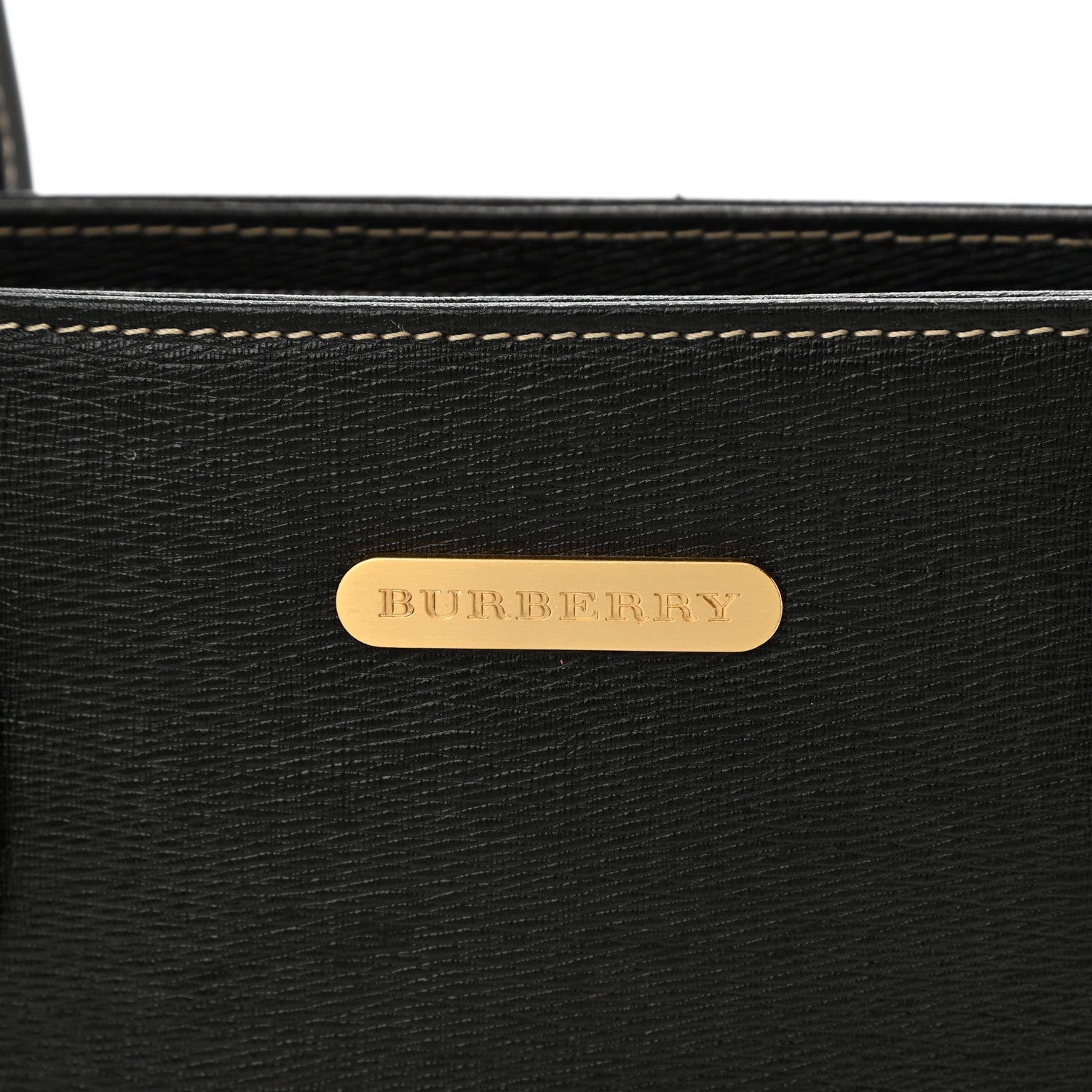 Burberry Saffiano Top Handle Bag Black 6 of 9
