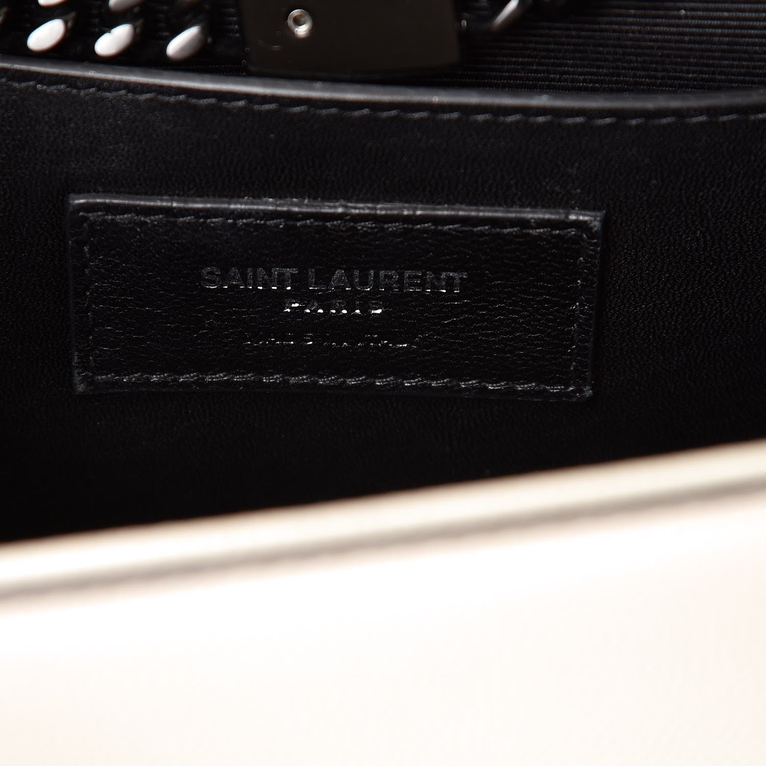 Saint Laurent Grain De Poudre Medium Classic Monogram Kate Satchel Porcellana Black 6 of 6