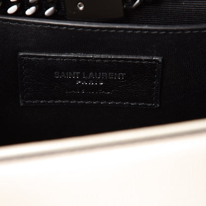 Saint Laurent Grain De Poudre Medium Classic Monogram Kate Satchel Porcellana Black 6 of 6