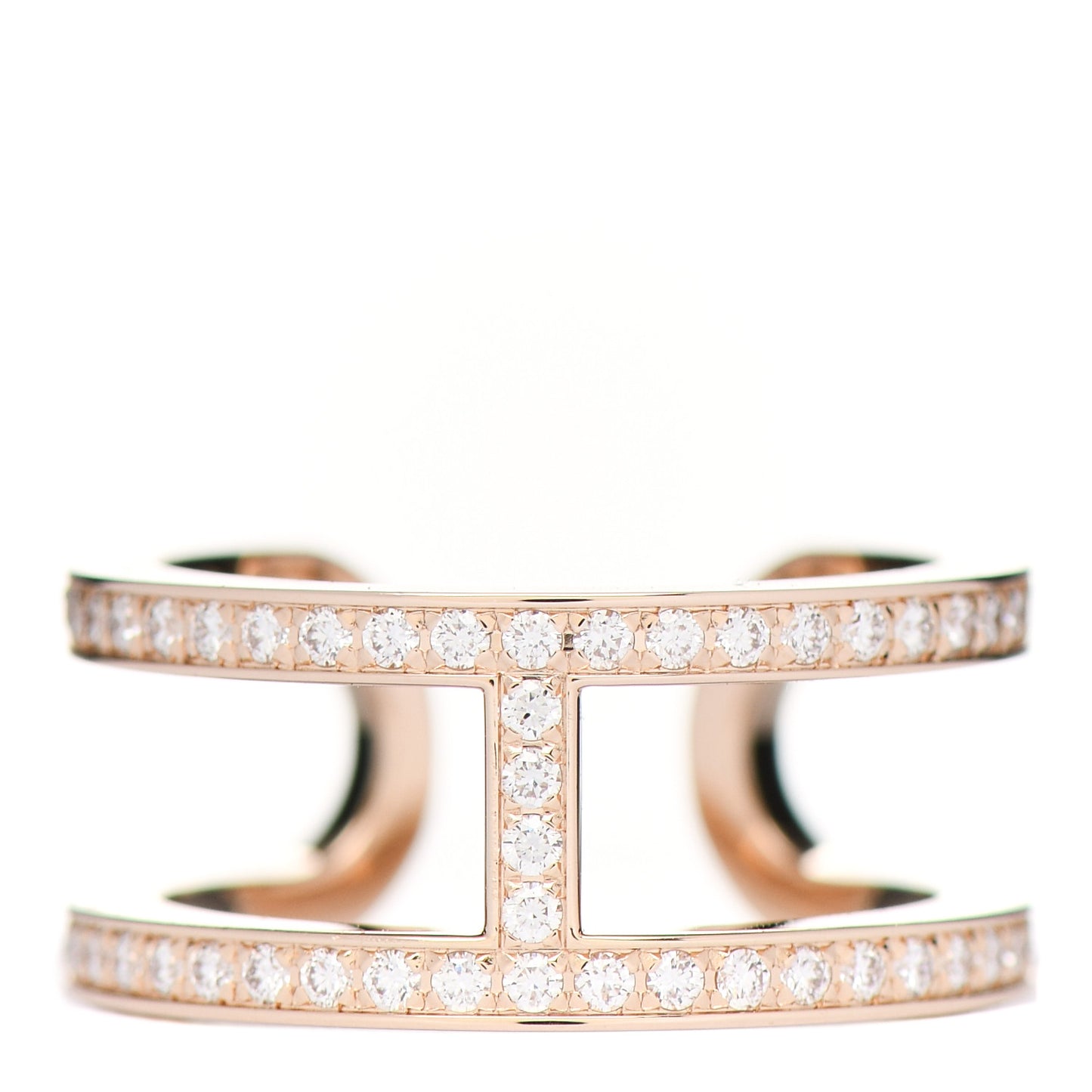 18K Rose Gold Diamond MM Ever Chaine D'Ancre Ring 51 5.75