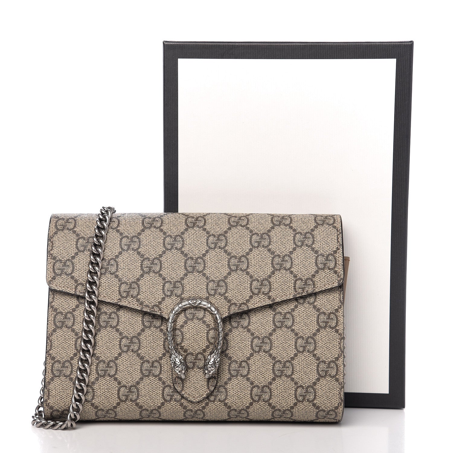 Gucci GG Supreme Monogram Mini Dionysus Chain Wallet Beige Taupe 8 of 8