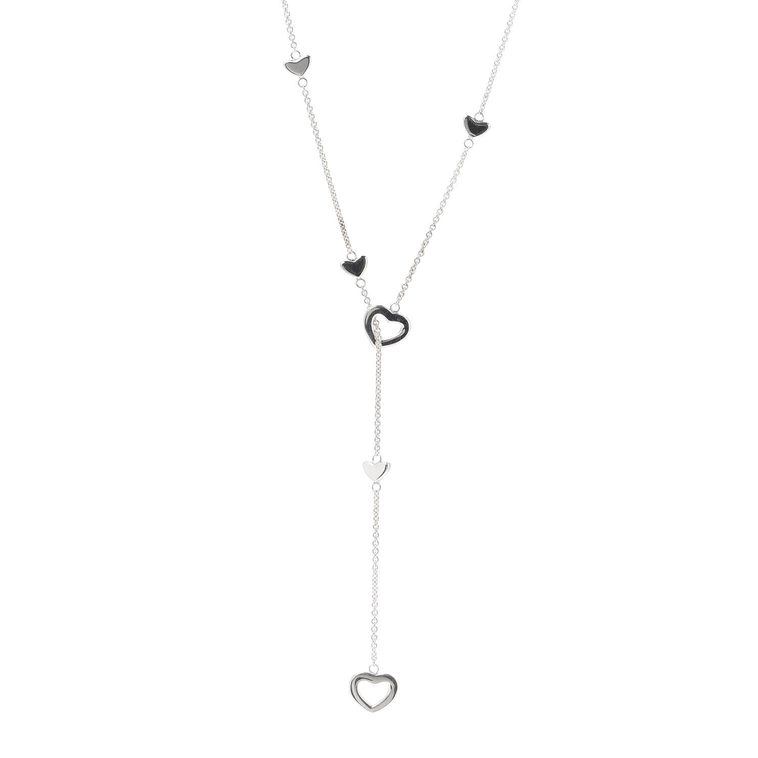 Tiffany Sterling Silver Heart Lariat Necklace 1 of 5