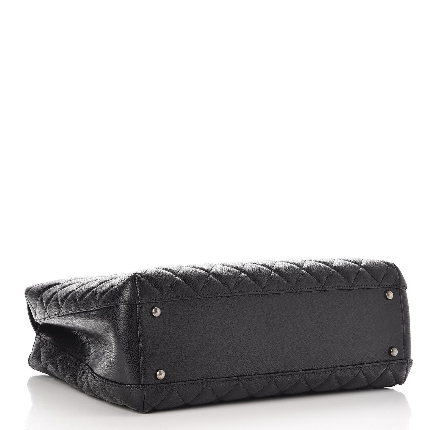 Caviar Quilted City Shopping Tote Black