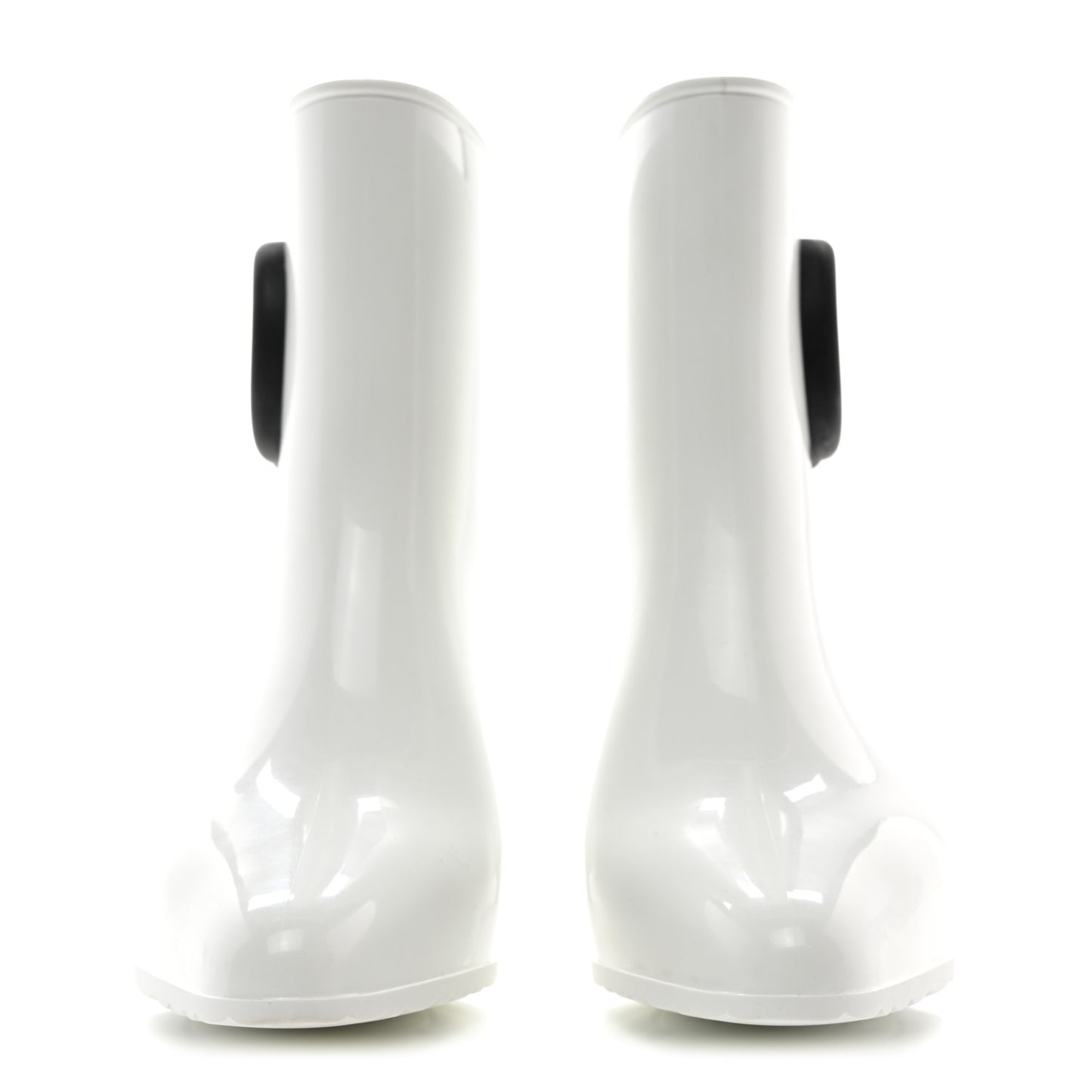 Rubber Womens Interlocking G Ankle Boot Pumps 36 Great White Black