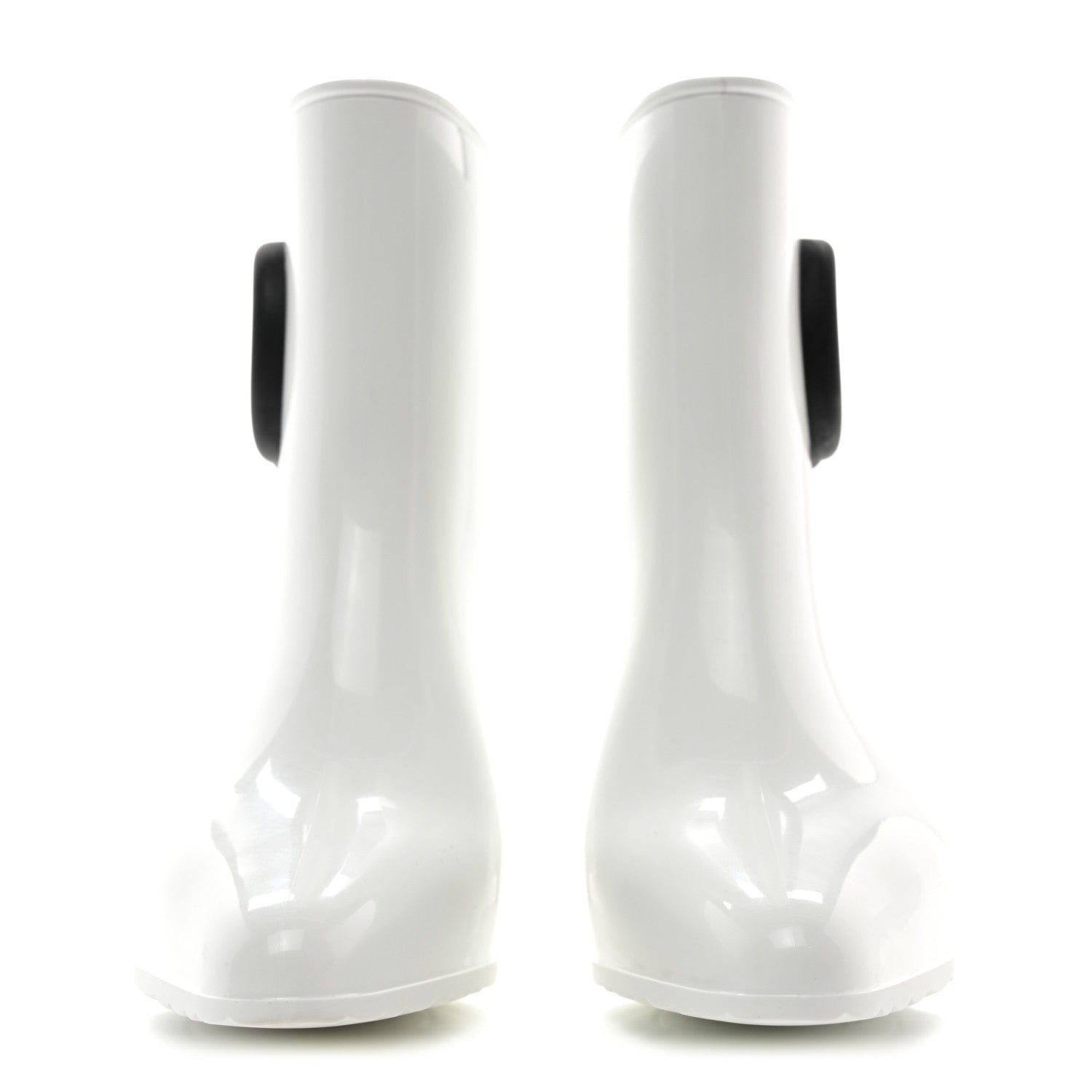 Gucci Rubber Womens Interlocking G Ankle Boot Pumps 36 Great White Black 2 of 10