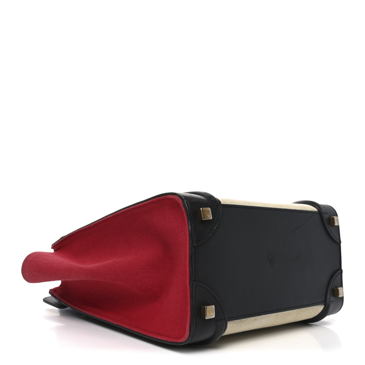 Celine Canvas Smooth Calfskin Micro Tri-Color Luggage Carmin 7 of 18