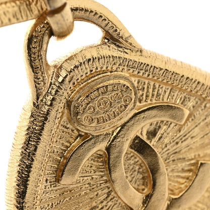 Chanel Metal CC Tags Drop Earrings Gold Pink 4 of 4