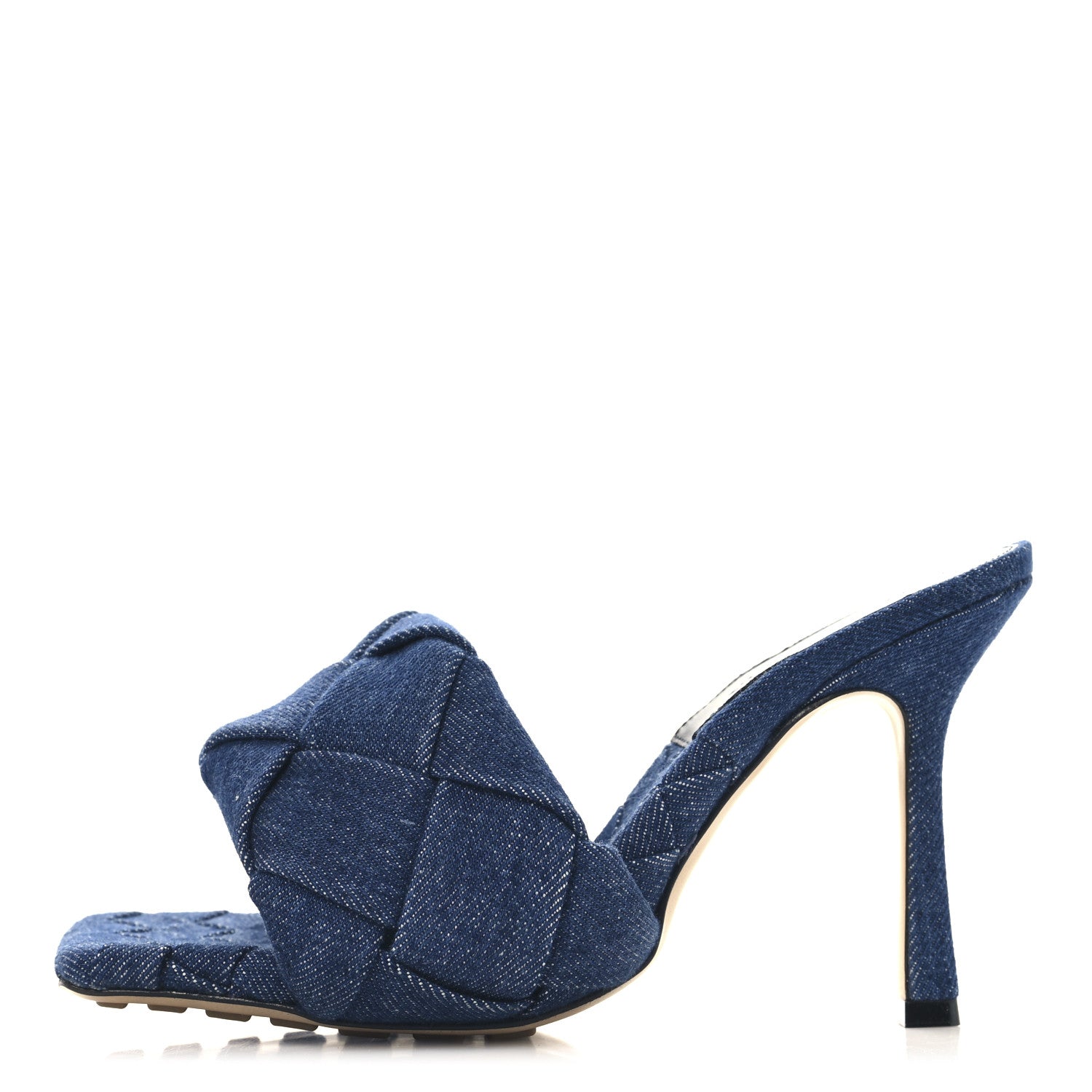 Bottega Veneta Denim Intrecciato Lido Mule 90 Sandals 37.5 Indigo 1 of 9